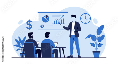 Financial Performance Meeting Presentation Shows Business Growth And Profitability