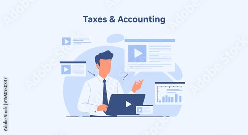 Financial Planning With Digital Presentations On Taxes And Accountings Services