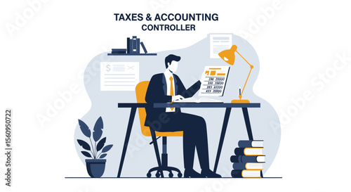 Professional Accountant Managing Financial Data And Preparing Reports In Office Setting