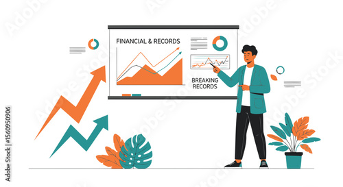 Financial Presentation For Growth With Analytics And Reports Shown By Executive
