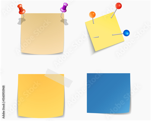 Blank White Paper Sheets with Binder Clip and Adhesive Tape