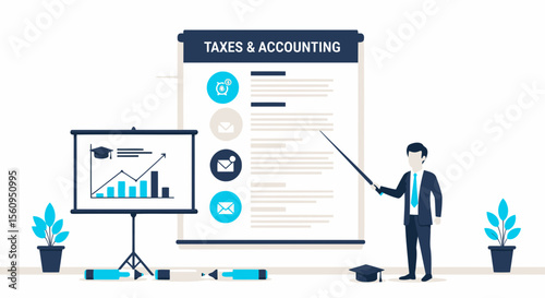 Professional Presentation On Taxes And Accounting With Data Analysis