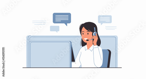 Friendly Customer Support Representative Provides Assistance In The Office