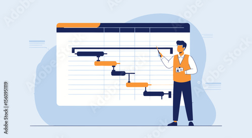 Project Management Schedule Presentation By Business Team Leader Or Manager
