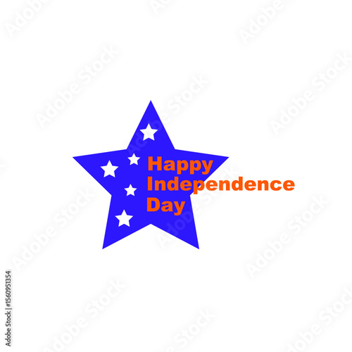 Happy independence day white isolated background 4 th july