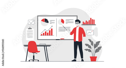 Illustrative Presentation Of Business Data And Statistical Analysis Charts