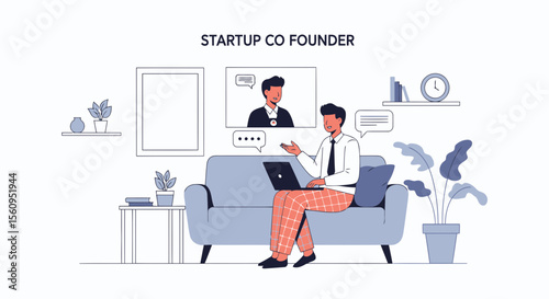 Virtual Meeting Of Business Partners Discussing Work Projects From The Comfort Of Home