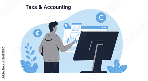 Online Taxes And Accounting Financial Analysis For Modern Business Presentation
