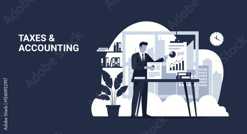 Professional Presentation Of Taxes And Accounting With Financial Data Analysis