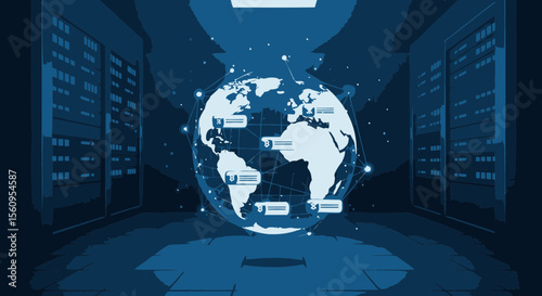 Global Data Network Transmitting Information Through Server Infrastructure