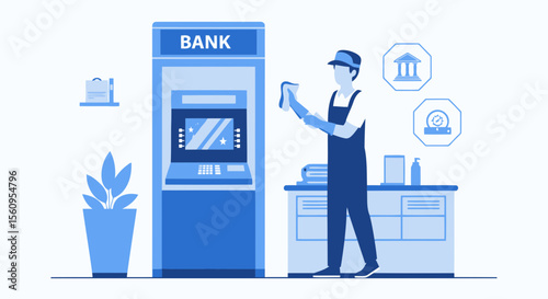 Regular Cleaning Of Automated Teller Machines In Banking Establishments