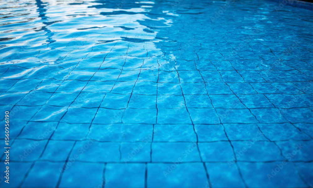 Obraz premium An Empty Swimming Pool its Blue Tiles Creating a Clean Geometric Grid