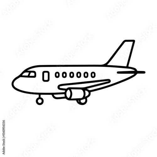 passenger plane line icon vector on white background
Vector line icon on white background
