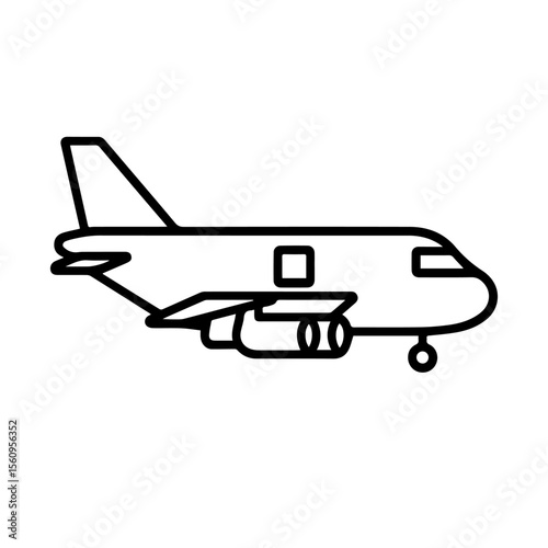 cargo plane line icon vector on white background
Vector line icon on white background