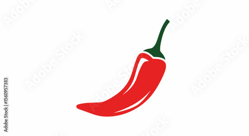 Red chili pepper vector illustration for spicy food ingredient and cooking concept with hot vegetable design vector