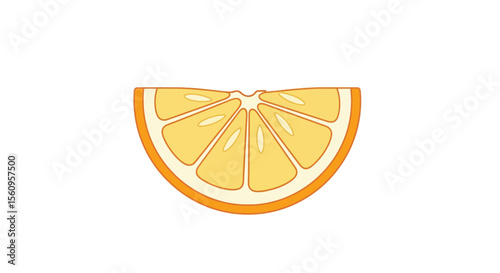 Orange slice illustration for healthy eating and vitamin c benefits, citrus fruit graphic design element vector