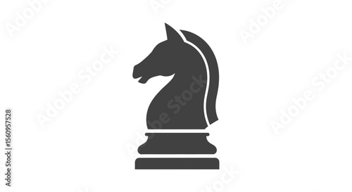 Black chess knight piece illustration for strategy games and board games design element and graphic resource vector