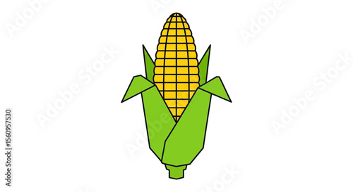 Illustration of fresh corn on the cob vector drawing for agriculture and harvest season themed designs vector
