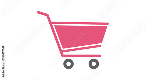 Pink shopping cart vector graphic for online store ecommerce and retail business buy now concept design vector