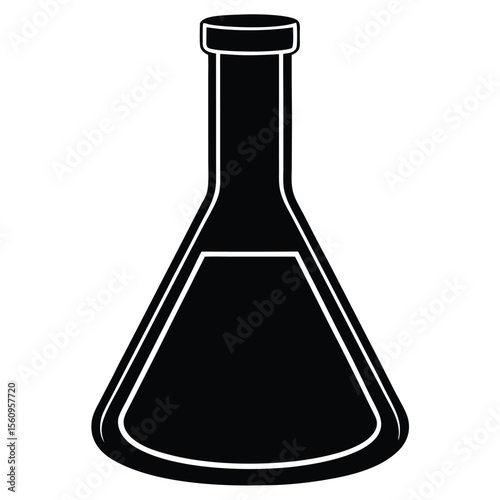 Chemist element isolated laboratory flask on white background 