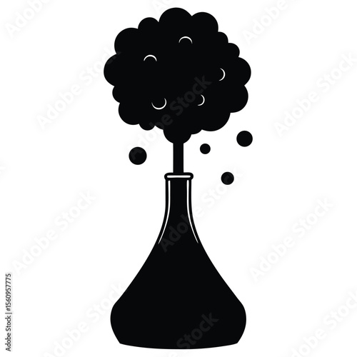 Chemist element isolated liquid nitrogen on white background