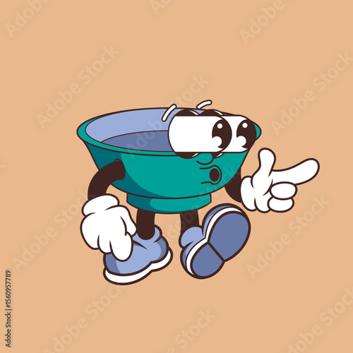 Retro character design of shock bowl