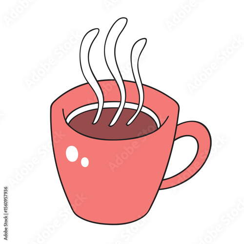 Hot red espresso coffee cup illustration isolated vector