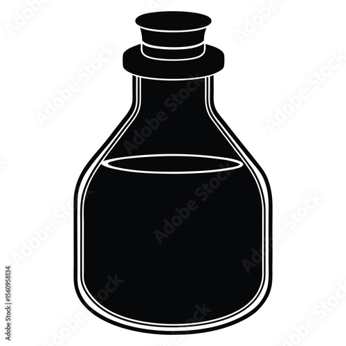 Chemist element isolated reagent jar on white background