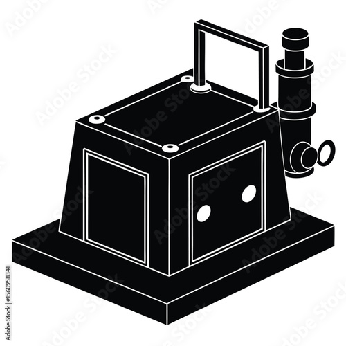 Chemist element isolated spectroscopy machine on white background 