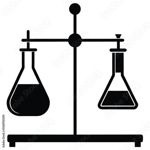 Chemist element isolated titration setup on white background 