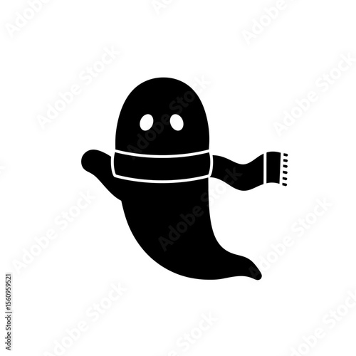 Ghost silhouette scarf educational icon art