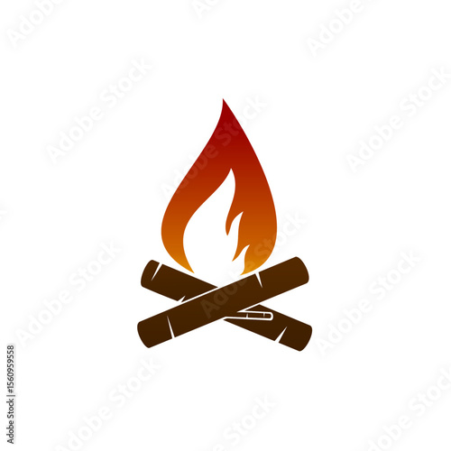 Campfire symbol simple campfire vector icon.