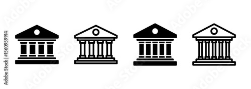 Bank icon logo design. Bank sign and symbol, museum, university