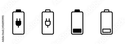 Battery icon logo design. battery Charging sign. battery charge level