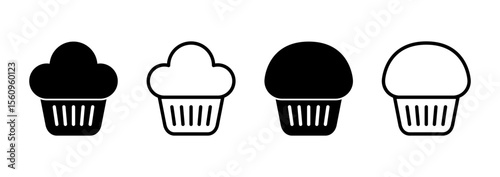 Cup cake icon logo design. Cup cake sign and symbol