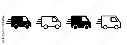 Delivery truck icon logo design. Delivery truck sign and symbol. Shipping fast delivery icon