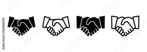 Handshake icon logo design. business handshake sign and symbol. contact agreement
