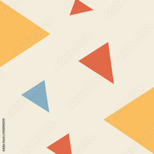 Free Download Abstract composition featuring colorful triangles on a neutral cream colored background - GFXLoad