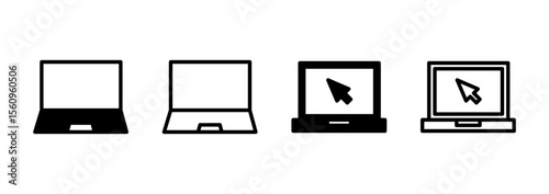 Laptop icon logo design. computer sign and symbol