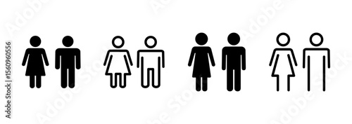 Man and woman icon logo design. male and female sign and symbol. Girls and boys