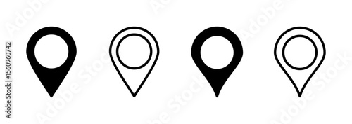 Pin icon logo design. Location sign and symbol. destination icon. map pin