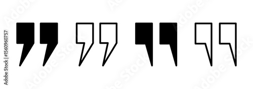 Quote icon logo design. Quotation mark sign and symbol