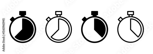 Stopwatch icon logo design. Timer sign and symbol. Countdown icon. Period of time