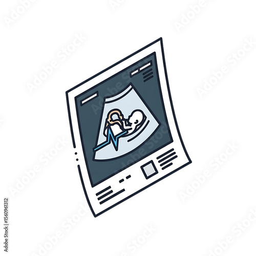 Fetal ultrasound print showing baby inside the womb.