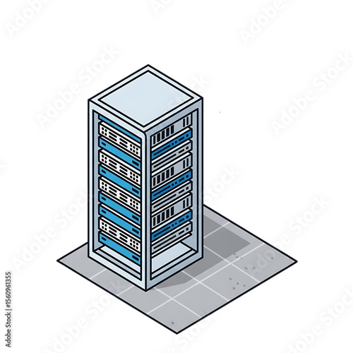 Server rack for storing hospital digital medical data.