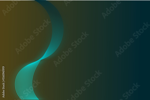 Abstract vector background design featuring a blue and green wave pattern with glowing lines, perfect for modern business cards or elegant web banners