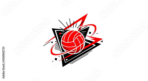 Dynamic Volleyball Design Abstract Sport Graphic