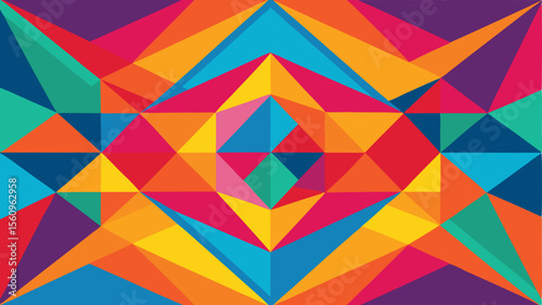Abstract geometric composition in vibrant colors suitable for backgrounds and design elements