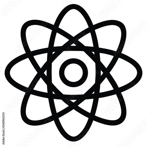 physicist element isolated atom symbol on white background