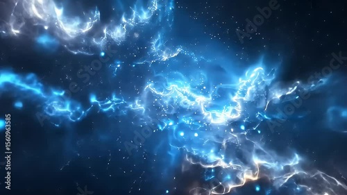 Wallpaper Mural A vibrant cosmic scene with swirling blue and white nebulae amidst a starlit background. Torontodigital.ca
